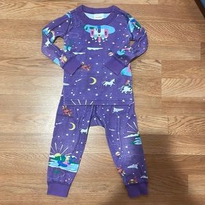 Hanna Andersson Girls Pajamas Size 80-85 (2) Purple Castle mermaid